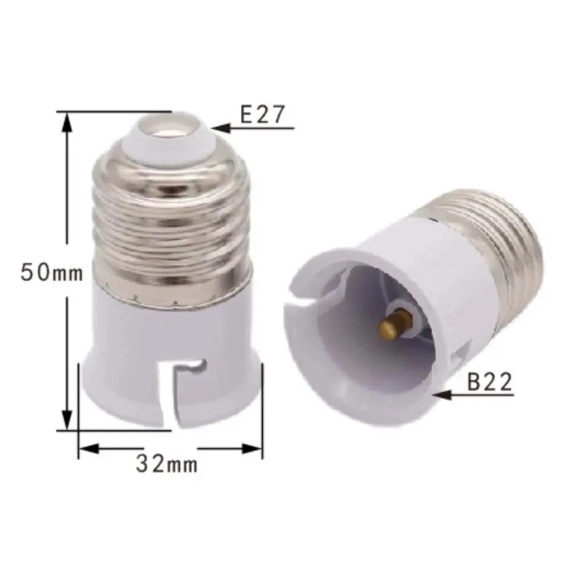 E27 to B22 Light Bulb Socket Adapter Bayonet to Screw Lamp Holder Base Converter - image 2 of 3