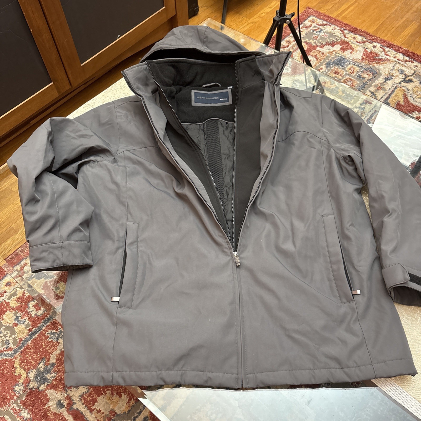 Weatherproof Black Polyester Softshell Double Zip… - image 2