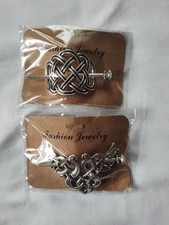 Viking Celtic Knots Clips Hairpins Hair Sticks .Set of 2. New