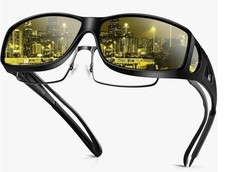 Night Driving Glasses Night Vision Glasses Fit Over Glasses Polarized Anti-Glare