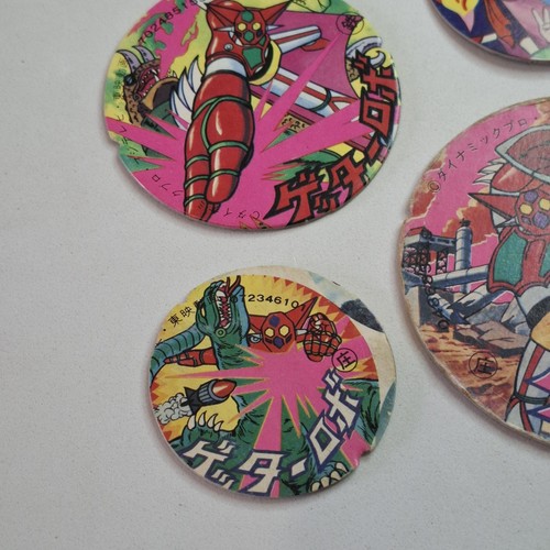 Getter Robo 8 x Round Menko Bulk Sale Marumenko Vintage Japan Showa (C) - Imagen 3 de 10