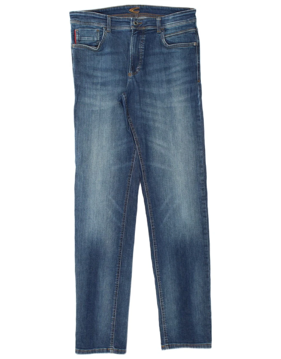 Camel Active Bleu Foncé Mi Taille Ample Jeans Pantalon Taille W30 L32