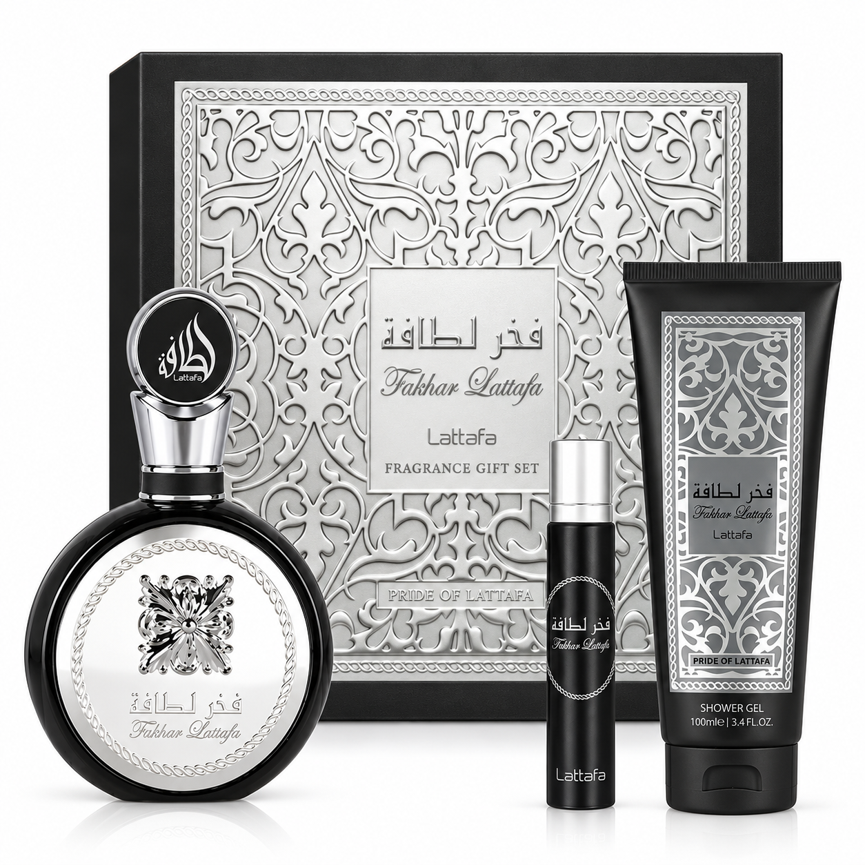 Lattafa Fakhar Man Geschenkset EDP 100ml 12ml Duschgel 100ml Herren Neu OVP