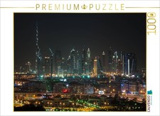 CALVENDO Puzzle Dubai Skyline @ Night | 1000 Teile Lege-Größe 64x48cm Foto-Puzzl