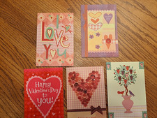 Valentines Day Cards Set of 5. Current Brand. With Envelopes