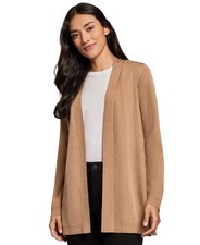 Jones New York Petite Open-Front Long-Sleeve Cardigan Brown Size PXL 1543