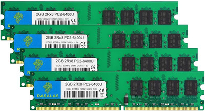 DDR2 8GB PC2-6400 Kit (4X2Gb) DDR2-800 UDIMM 2GB RAM 2RX8 1.8V CL6 Non-Ecc