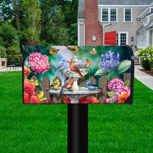 Briarwood Lane Spring Bath Birds Mailbox Cover - Picture 2 of 3