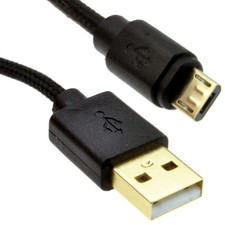 0.3m/0.5m/1m/2m/3m Braided Gold USB 2.0 A To Micro B FAST CHARGE Cable 24AWG