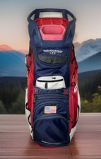 Sun Mountain C130 USA Cart Golf Bag 14-Way Club Divider Red White Blue Flag