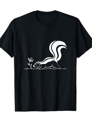 Cute Skunk Graphic T-Shirt-Skunk Lover Design with Skunk 'S' Lettering
