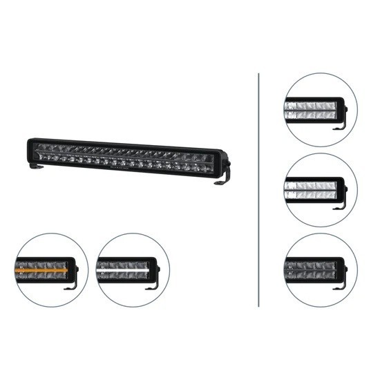 Hella Black Magic Edgeless Pro 21.5"" Double Row LED Light Bar Amber White Light