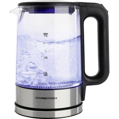 GourmetMaxx 12053 GOURMETmaxx Glass Kettle LED 1.7l 2200W Stainless Steel/Black