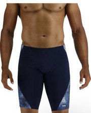TYR Men's Durafast Elite Blade Splice Jammer Swimsuit XS 28 Blue Ice