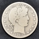 1913-D Barber Silver Half Dollar Very Good (VG)