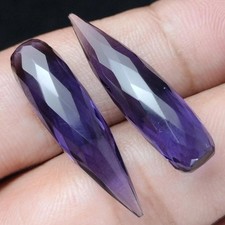 78 Ct A Amethyst Topaz Smooth Nice Drops Matched Pair Checker Cut Loose Gemstone