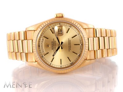 Rolex Day-Date 36 18238 Gelbgold Papiere 02/1990 LC 100 Uhr (14772)