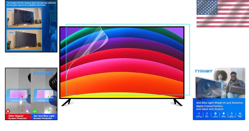 43 Inch Anti-Glare TV Screen Protector - Blocks Blue Light & Reduces Eye Strain - Image 2 of 4