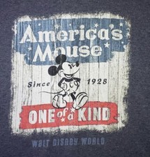 Vintage 90's Walt Disney World Adult Size Small America's Mouse Ringer Shirt EUC
