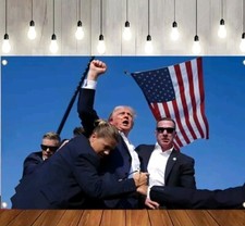 TRUMP - FIGHT FOR AMERICA -ASSASSINATION ATTEMPT TRUMP 2024 - 8ft X 5ft - Huge