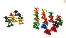 Vintage Lot of 23 Colorful Plastic Cowboys and Indians Figures Toys Hong Kong