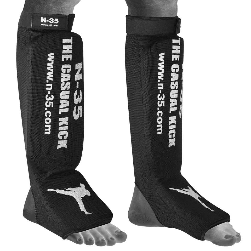 N-35 Schienbeinschoner Muay Thai MMA BJJ Schoner XL Schutz Kickboxen Soft Textil - Bild 1 von 4