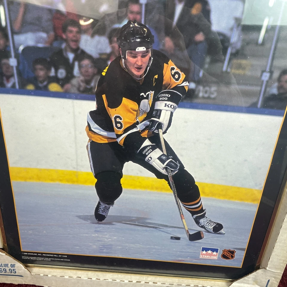 Vintage Mario Lemieux Poster 16x20 Pittsburgh Penguins Starline Framed 80s NHL - Image 2 of 4