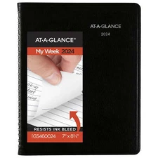 AT-A-GLANCE DayMinder Executive 2024 Weekly Monthly Planner with Notes Black