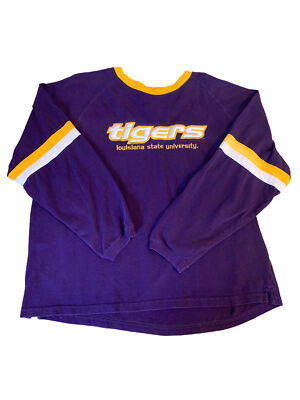 LSU TIGERS P2 Performance Brand Long Sleeve Shirt Retro College Sports Football