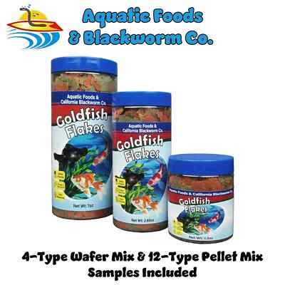 Premium Goldfish Flakes. With FREE 12-Type Pellet Mix & 4-Type Wafers Mix
