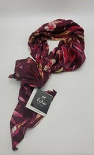  59 Echo silk scarf LG wine floral Triangle floral K952