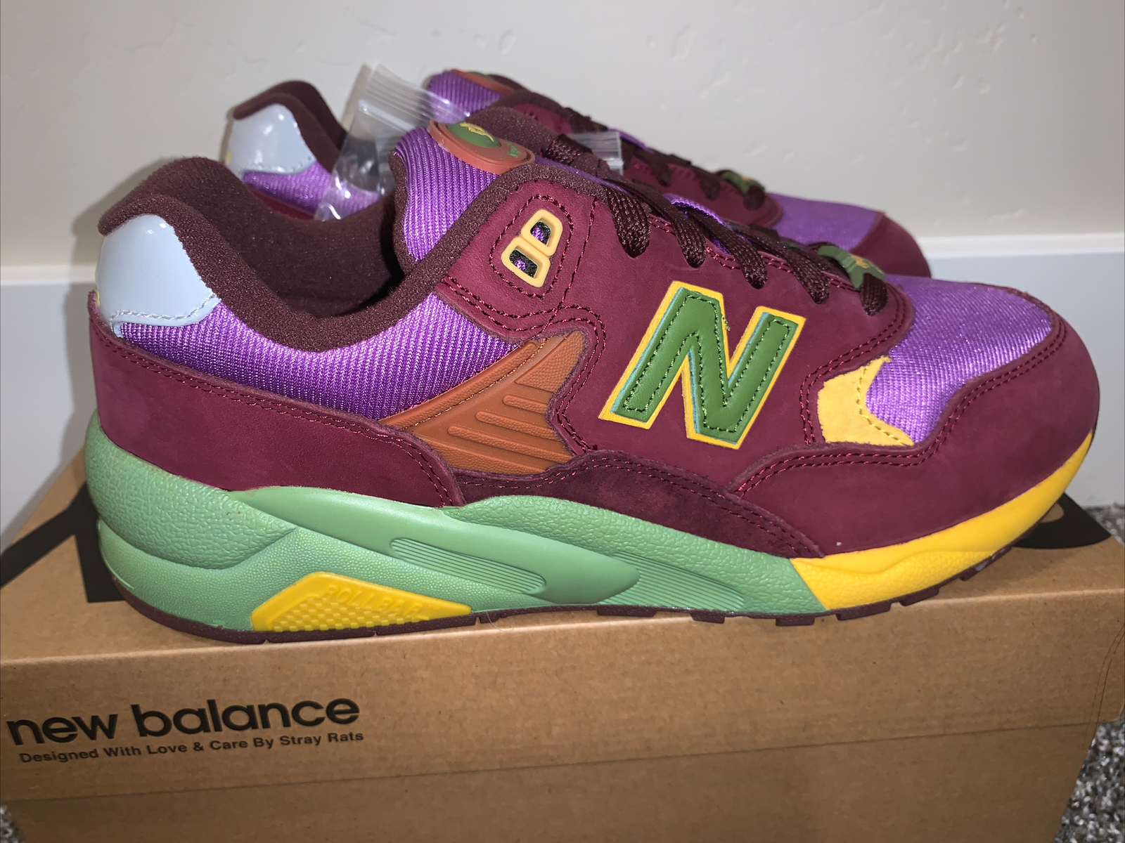Size 8.5 - New Balance 580 x Stray Rats Tribute to 2007 - Burgundy 2022 ...