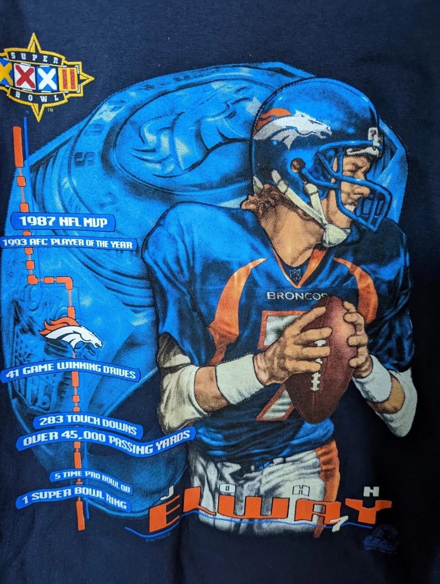 VINTAGE DENVER BRONCOS JOHN ELWAY SUPERBOWL RING STAT T SHIRT