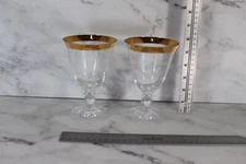 2 Mikasa Iced Tea Glasses Gold Encrusted Band