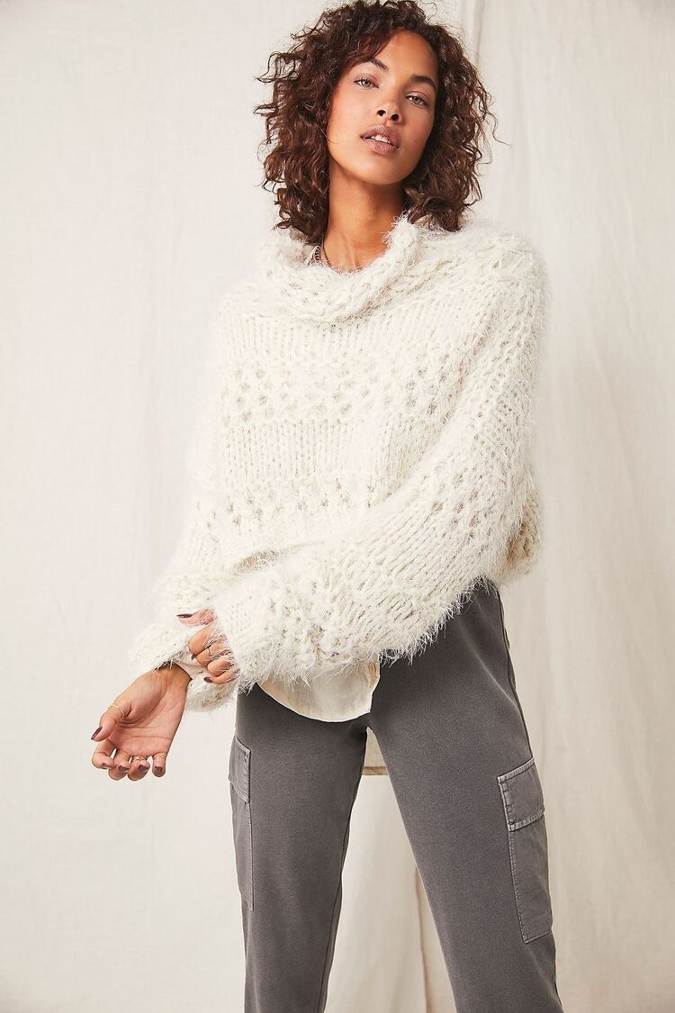 トップス Flight Mode Cropped Pullover(light gray) TLF Chill Oversized Crop Sweatshirt | Womens Sweatshirt