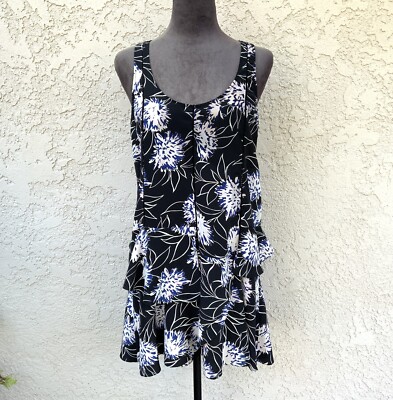 100% Silk Thakoon Addition Size 2 Floral Ruffle Sleeveless Mini Dress
