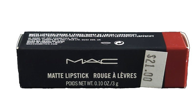Genuine MAC Matte Lipstick ''#602 Chili'' Red Full Size 0.1 oz New In Box