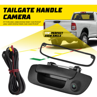 For Dodge Ram 2002-2008 Tail gate Handle with Rear Backup Camera Parking Cam EAW