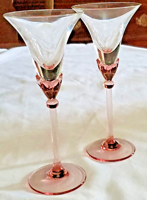 Martini/Cordial Glasses Set Of 2 Mikasa Belladonna Coral Tulip 6