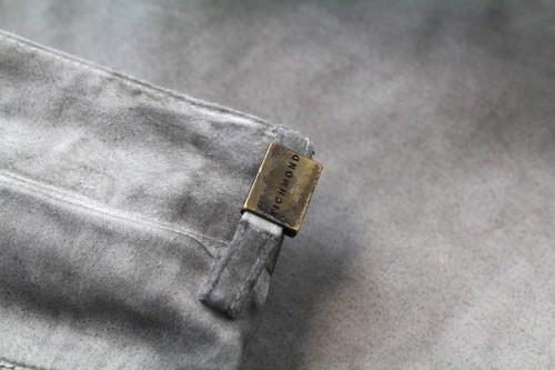RICHMOND Mens Trousers 48 Grey Cotton Stretchy Stained Aged Look Flat Front - Picture 7 of 8