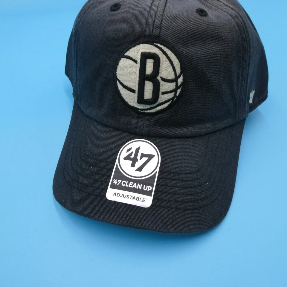 Brooklyn Nets Hat Mens Strap '47 Brand Black Faded Cap Basketball NBA Team New - Image 2 of 4