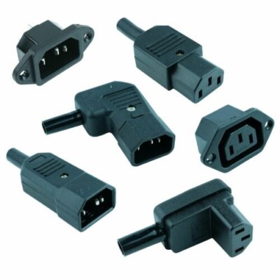 IEC Mains Power Plug / Socket Inlet Outlet Cable Connectors C13 C14