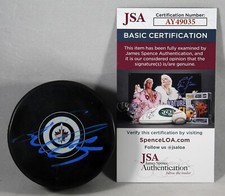 RASMUS KUPARI SIGNED WINNIPEG JETS PUCK NHL STAR AUTOGRAPHED +JSA COA