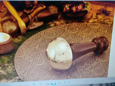Kansa Wand Bronze Cap Wooden Face Body Massager Detoxification Relaxation - Big