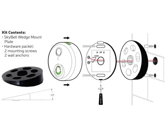 wedge Mount Plate for SkyBell HD Video Doorbell Camera DIY