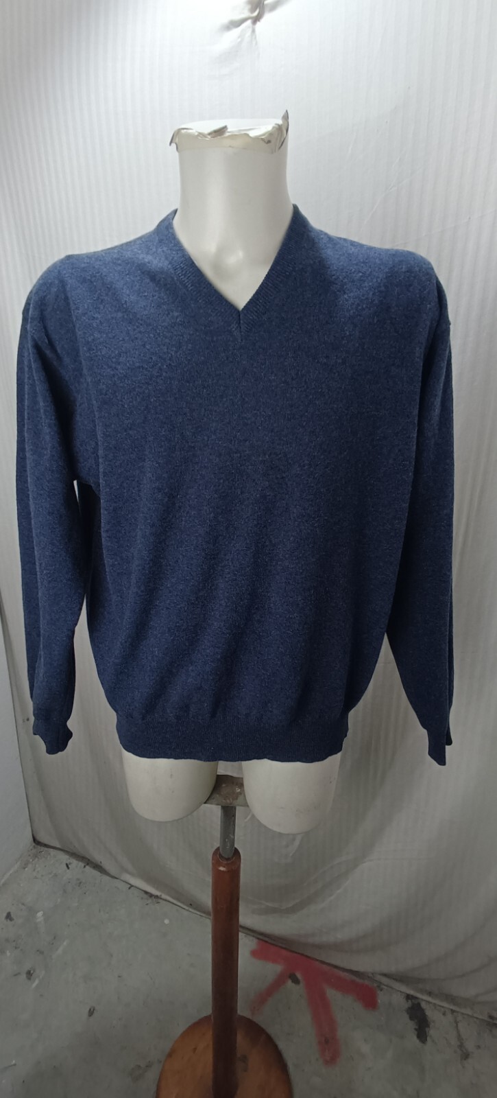 Articolo d2636 maglione uomo Yves Saint Laurent blu taglia L ascelle 63cm spal
