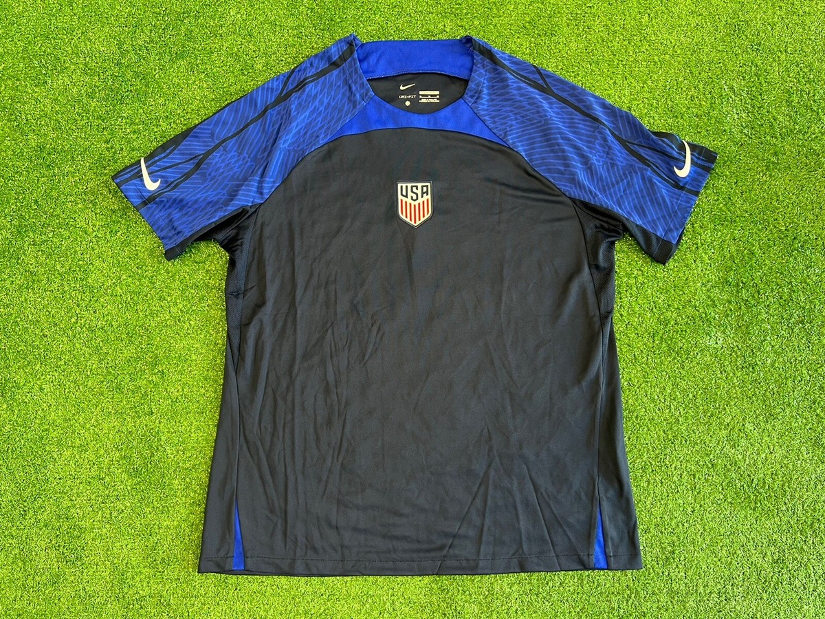 NIKE ゲームシャツ　レトロ　ブルー　XL Nike Dri Fit USA Soccer Jersey Size XL Blue Navy Authentic
