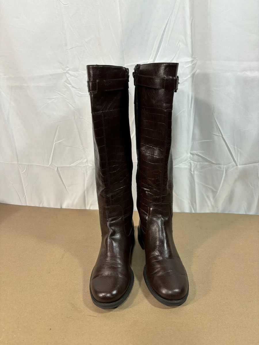 Aerosoles High Ride Brown Knee High Wide Calf Boots Wmns Sz 8 M XC