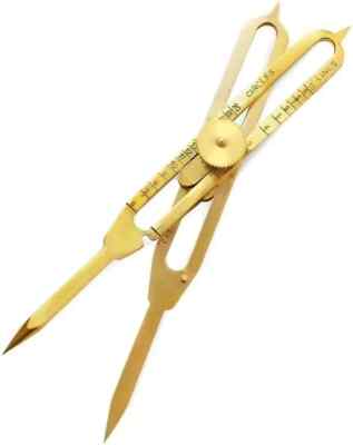 Brass Proportional Scale Divider Drawing Tool Professional 6  Long Full Brass