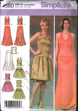4580 Simplicity Sewing Pattern Misses Formal Evening Gown Dress Top Skirt OOP 22